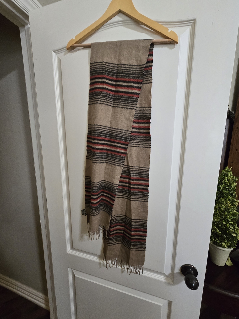 Eddie Bauer Taupe Knit Scarf with Logo Tag